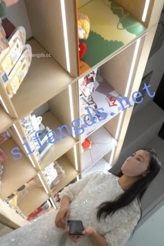 kc1276（空城原创）性感白裙小姐姐逛商场，透明白N包裹肉臀