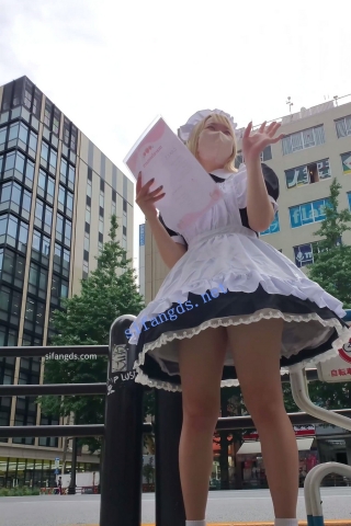 【日产精选】100咖啡店拉客的女仆。透明内可爱又性感