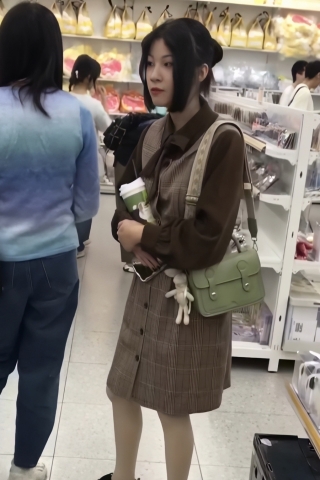 TK320-连衣裙妹子肉丝白内开闪